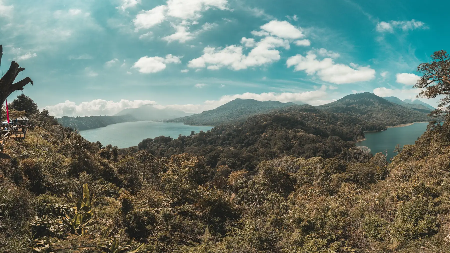 Illustrative photo of a mountain lake between forested hills